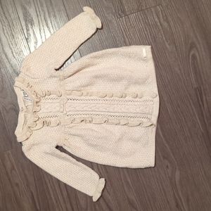 Janie and Jack Gold Metallic Ruffled Shimmer Sweater Dress